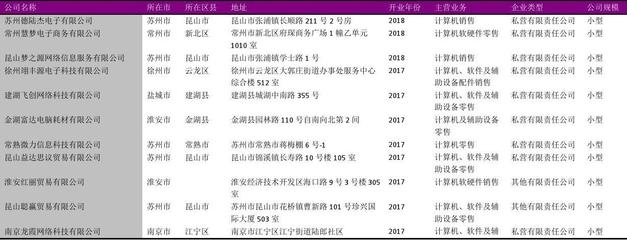 江苏省计算机、软件及辅助设备零售行业企业名录2018版6576家